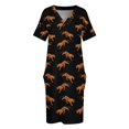 thumbnail image 3 of Stalking Tigers in Orange and Black Loose Pocket Dress dress for women evening dress ladies, 3 of 6