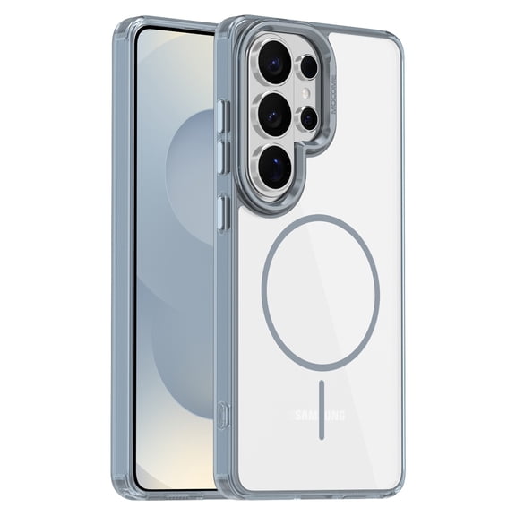 Lunvic Case for Samsung Galaxy S26 Ultra with Ring Kickstand, Luxury Electroplated Bumper TPU Shock-Absorbing Protective Back Cover, Camera Lens Guard, Gray