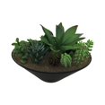 thumbnail image 3 of Set of 2 Artificial Succulent Plants in Oval Ceramic Dish Planters, 3 of 5