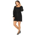 thumbnail image 4 of Celebrity Pink Women's and Women's Plus Long Sleeve Lace Mini Dress, Sizes XS-4X, 4 of 6