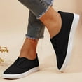 thumbnail image 2 of Womens Shoes,Canvas Shoes Breathable Fabric for Summer Walking Wide Feet Canvas Shoes for Boat Loafers,Shoes for Women,Black,7.5, 2 of 6