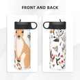 thumbnail image 4 of 18 Oz Insulated Sports Bottle, Outdoor Sports Gym Handheld Portable Casual Stainless Steel Water Bottle, Straw With Lid Kangaroo And Flower, 4 of 9