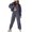 Dark Gray, variant on USSUMA Two Piece Sweat Sets for Women Hoodie for Women Long Sleeved Pullover Sweatpant Outfits 1/4 Zipper Drawstring Solid Tracksuit Stretch Waist Leisure Jogger Sets Plus Size Hiking Fall Suit