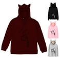thumbnail image 2 of Aellinatey Women Long Sleeve Hoodies Novelty Cute for Cat Ears Sleeping Kitten Print Sweats, 2 of 13
