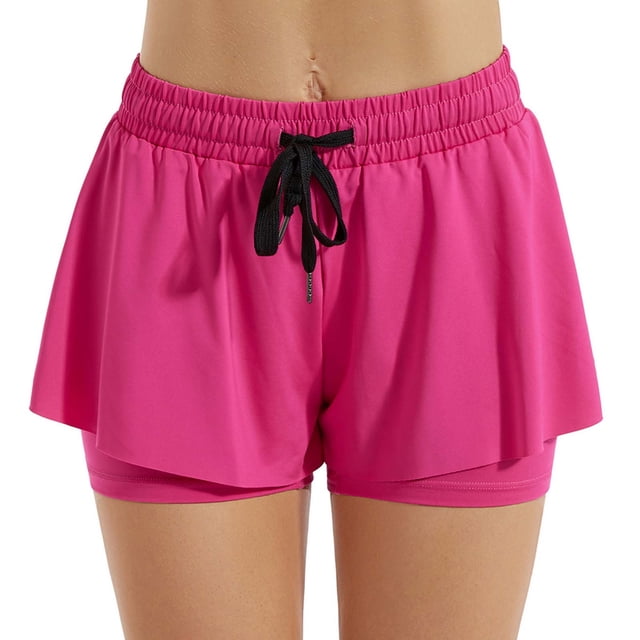 Tops de Tenis para Mujeres Seco Ajuste Deportes Casuales Tenis Yoga Falso de Dos Piezas Respirable de Manga Larga Seco Ajuste Pantalones Cortos Mujeres