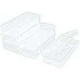 thumbnail image 1 of Rectangular Clear Plastic Storage Containers Box with Hinged Lid for Beads and Other Small Craft Items, 1 of 6