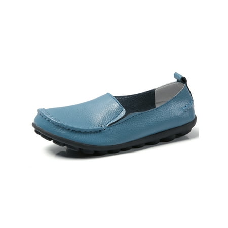 

Eloshman Flats Shoes Women Wide Width Loafers Slip On Casual Shoes for Ladies Light Blue US 8