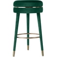 thumbnail image 1 of Tabouret de bar pivotant en velours corail, 1 of 15