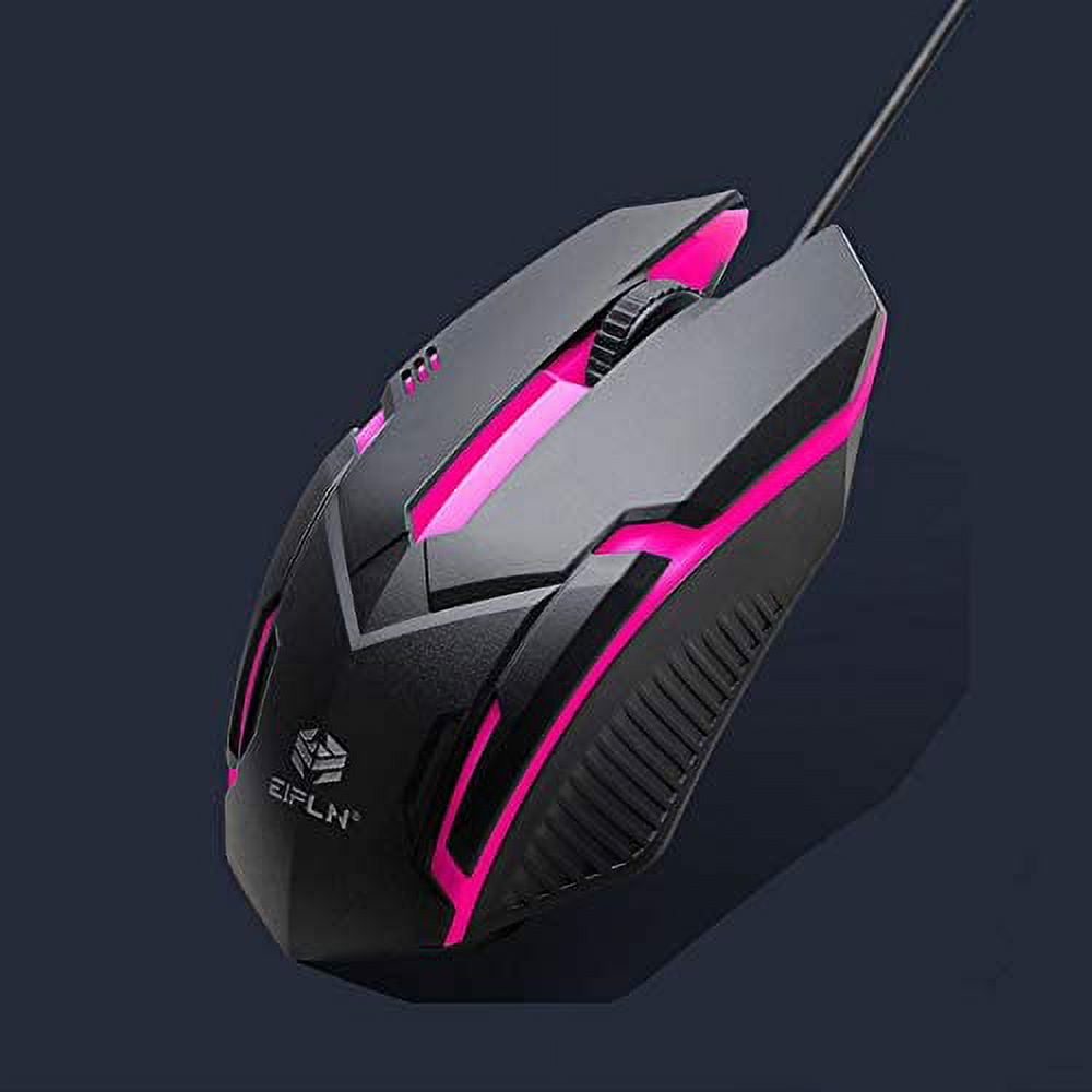 3-button PC Mouse Wired, Ergonomic USB Computer Mouse White, LED Backlit USB Gaming Mouse Computer Laptop