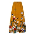 thumbnail image 6 of Busydd Boho Skirt for Women with Pockets Fashion Print Drawstring Maxi Skirt Flowy Vacation Elastic Waist Drawstring Long Skirts S, 6 of 8