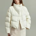 thumbnail image 1 of UPPADA Quilted Puffer Jacket for Womens Oversized Cropped Puffy Quilted Winter Jackets Coat with Pockets Ladies Fall Jackets,Woman Coat for Winter Beige,L, 1 of 4