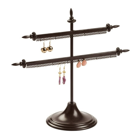 Small Bronze T-Bar 2-Tier Jewelry Display (12 1/2"W x 13"H)