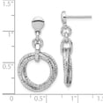 thumbnail image 4 of Sterling Silver Rhodium-Plated Circles Post Dangle Earrings, 4 of 4