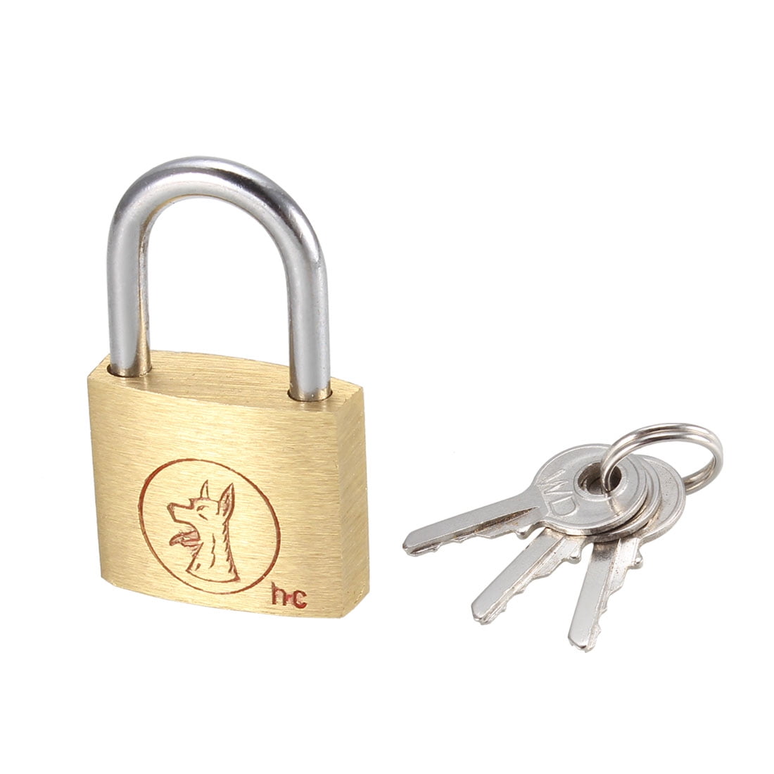 Unique Bargains Brass  Size Multi Purpose Door Padlock with 3 Keys