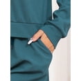thumbnail image 5 of DARING DIVA Women's Waffle Knit Pajama Set Top and Shorts with Pockets Dark Green XS, 5 of 6