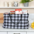 thumbnail image 4 of Household Essentials Black and White Plaid Krush Container All-Purpose Utility Tote, 4 of 11