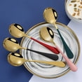 thumbnail image 3 of Spoon 5Pcs Stainless Steel Desserts Ice Cream Coffee Stirring Spoons Kitchen Tableware, 3 of 6