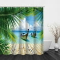 thumbnail image 2 of Cortina de ducha de 180x180 cm con agujeros, impermeable, con estampado digital. Bote, 2 of 7