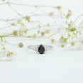thumbnail image 5 of Rosec Jewels Black Spinel Engagement Ring with Diamond Trio, Pear Cut Spinel and Diamond Ring, 14K White Gold, US 6.00, 5 of 9