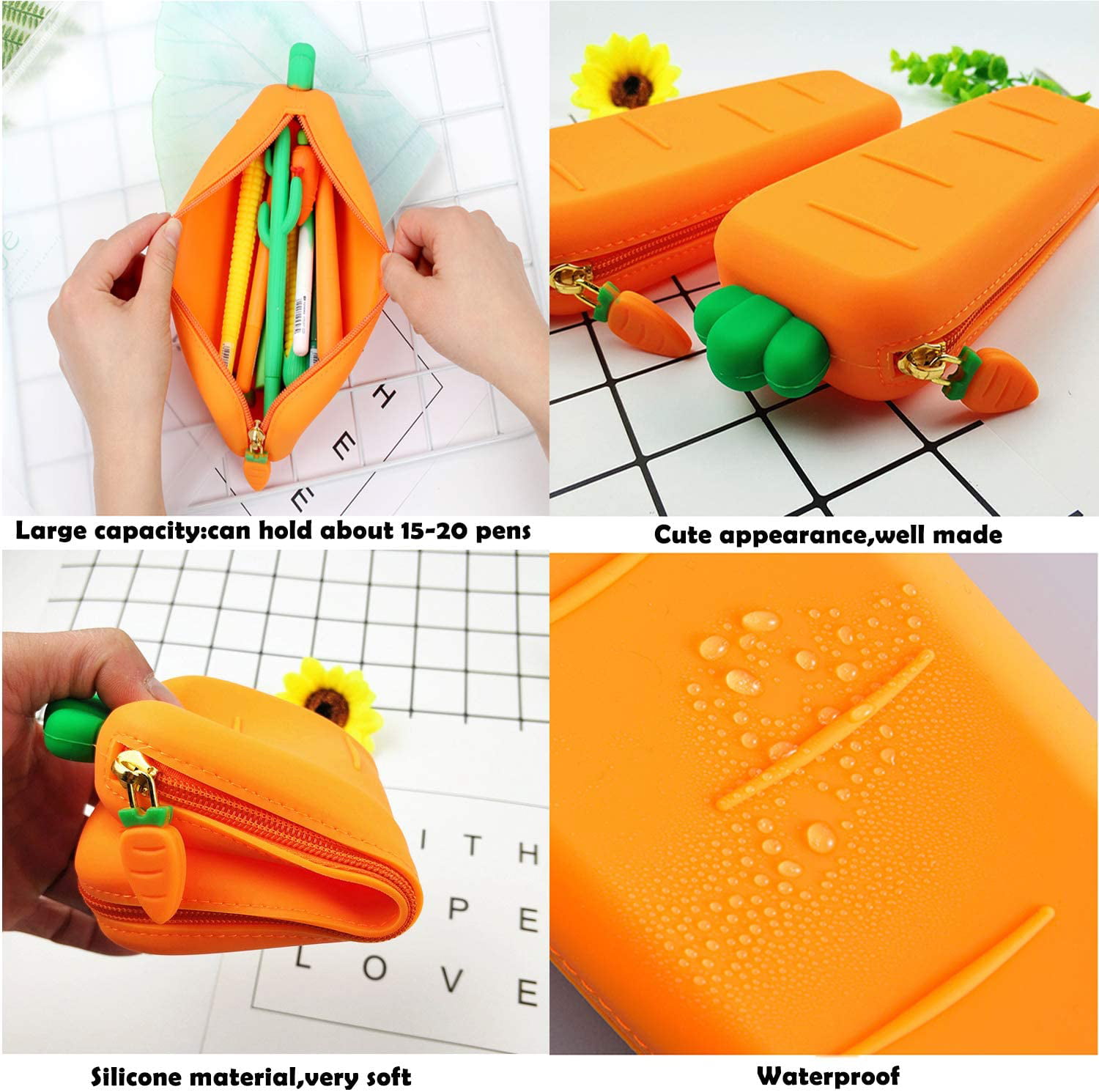 Carrot Pencil Case Holder Pouch Bag Waldorf Easter Gift Spring 