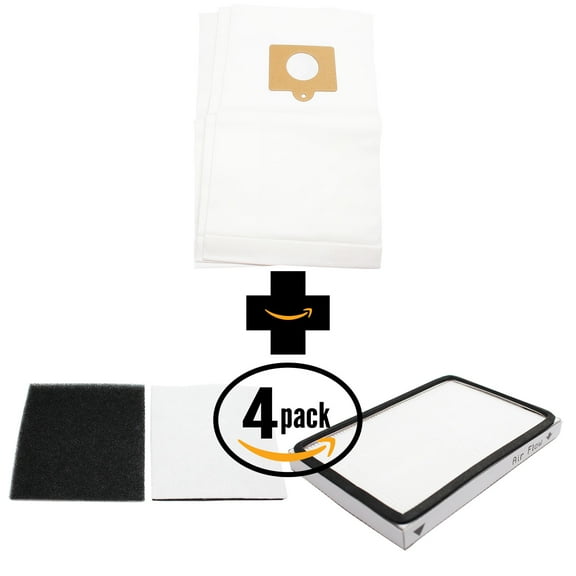 3 Replacement Kenmore 11625513501 Vacuum Bags, 4 HEPA Filter & 4 Foam Filter - Compatible Kenmore 50558, 5055, 50557, Type C Vacuum Bags; 86889, EF-1 Filter & 86883, CF-1 Filter