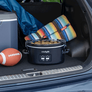 Crock-Pot One-Touch Control 6-Quart Cook & Carry Slow Cooker, Matte Black