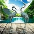 thumbnail image 7 of 33-37 Inch Metal Crane Garden Statue Décor, Bird Garden Sculpture & Statues, Outdoor Decoration for Yard Patio Lawn Backyard Pool, Vintage Spread Wings Crane, Set of 2, 7 of 7