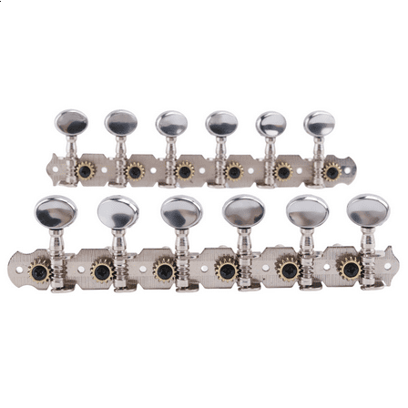 6L 6R Tuning Pegs Tuners Machine Heads String for 12 Acoustic Guitar Accessory Part Silver
