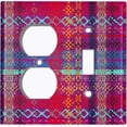 thumbnail image 4 of Metal Light Switch Plate Cover Ethnic Aztec Tribal Plaid Pattern Red SFR056, 4 of 13