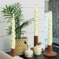 thumbnail image 4 of 7.3 Inches Spiral Taper Candles Colorful Twisted Candle Dripless Long Candles, Handmade Candlesticks for Wedding Dinner Decor, Set of 4, 4 of 5