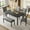 Grey, variant on 6-Piece Dining Table Set with Bench and Chairs, Solid Wooden Dining table and 6 Soft Cushion Chairs, Farmhouse Rustic Style 6 Person Dining Table Set for Dining Room, Kitchen, Apartment,Dark Walnut