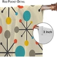 thumbnail image 6 of Mid Century Curtains,Mid Century Fifties Modern Retro Colors Pattern Rod Pocket Window Drapes for Living Room Bedroom Kitchen Bathroom Home Set 2 Panels,52x84 Inches, 6 of 8