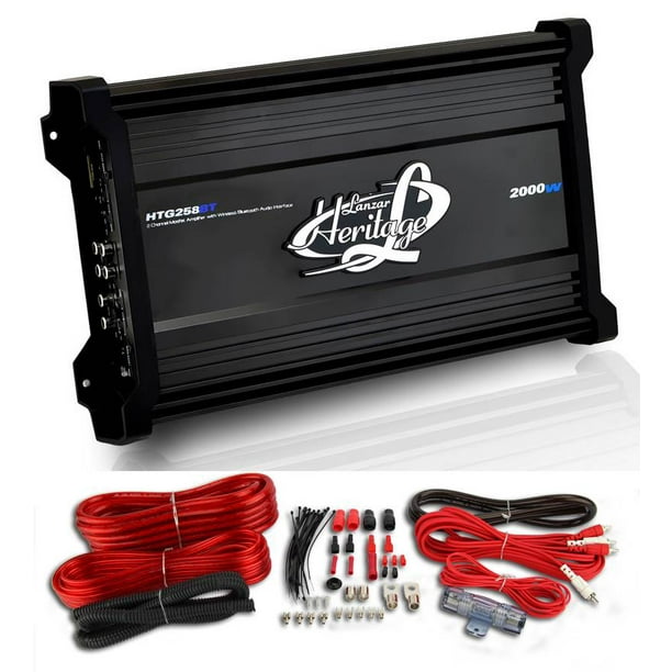 Lanzar HTG258BT 2000W 2Ch Car Audio Amplifier Amp Wireless Bluetooth