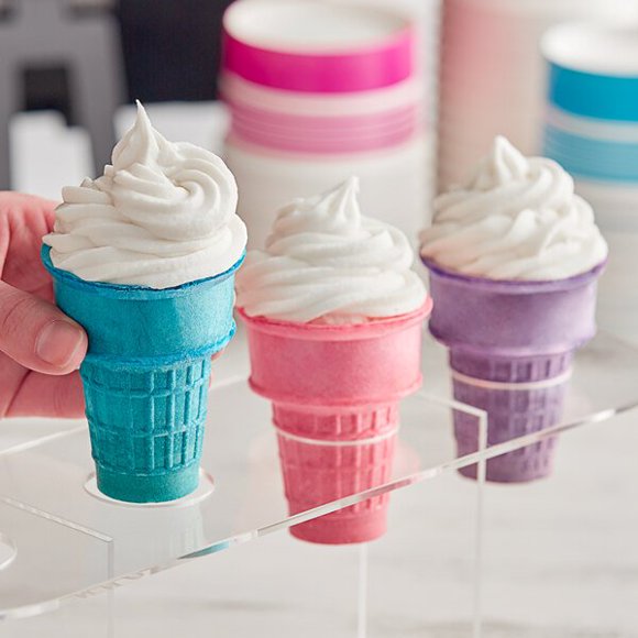 JOY Assorted Color Flat Bottom Cake Cone - 18/Box