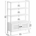 thumbnail image 3 of IRONCK Bookshelf and Bookcase with 2 Doors and 3 Shelves, Industrial Book Shelf 4-Tiers with Wheel, Height Adjustable Storage Cabinet for Living Room, Home Office, Bedroom, White, 3 of 10