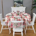 thumbnail image 2 of Bichon Frise Dog and Pioneer Flower Round Tablecloth 60"x60",Wrinkle Wipeable Table Cloth for Kitchen Dining Room Picnic Patio Party, 2 of 6