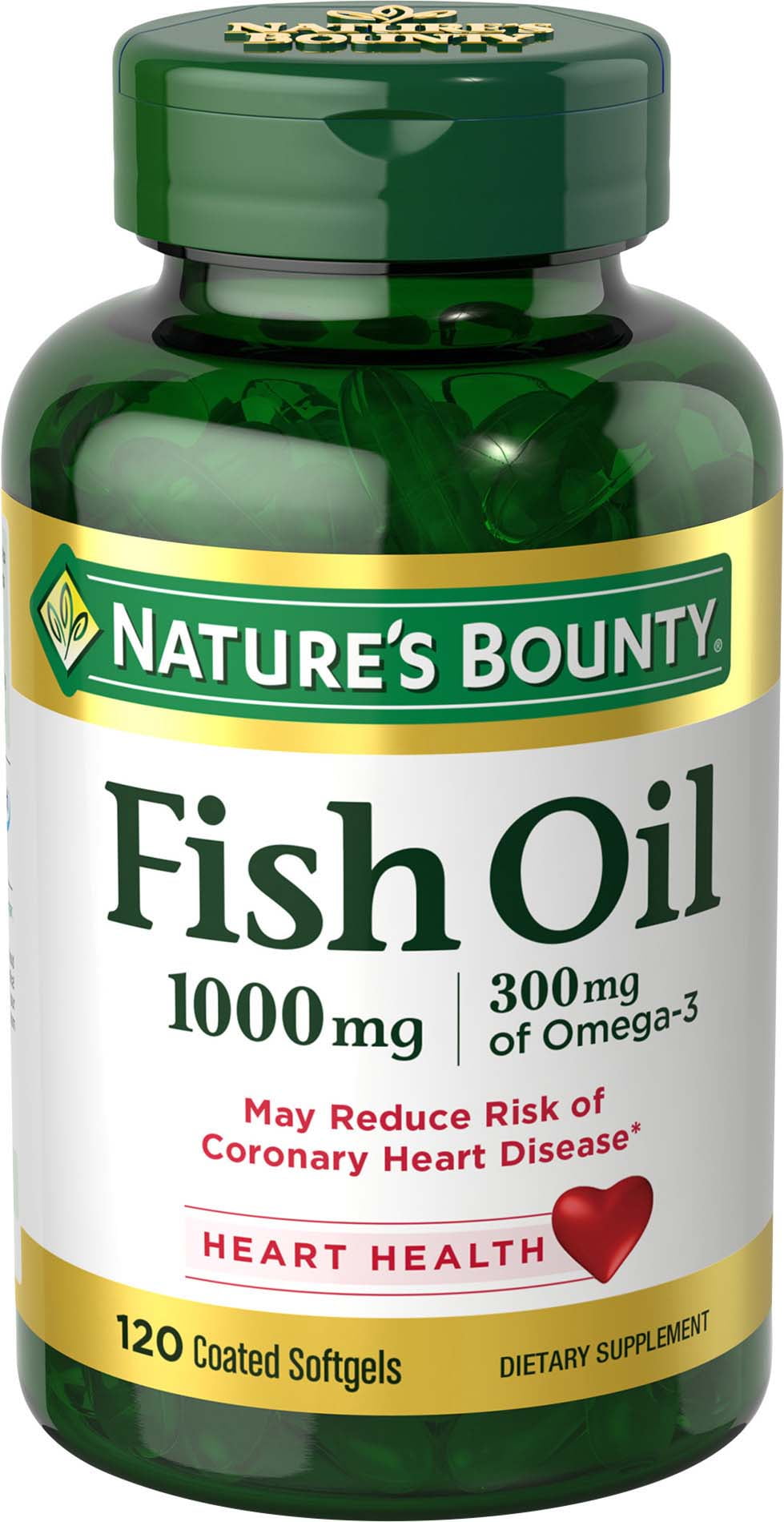 Nature's Bounty Fish Oil With Omega 3 Softgels, 1000 Mg, 120 Ct