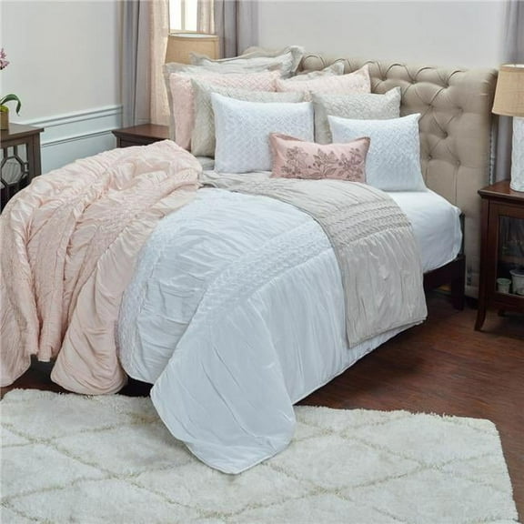 White King Size 100 Percent Cotton 300 Thread Count Machine Washable Down Alternative Comforter