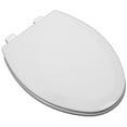 thumbnail image 4 of Elongated Easy Clean Closed Front Heavy Duty Plastic Toilet Seat with Cover in White, 4 of 7