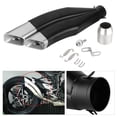 thumbnail image 3 of Piezas de modificación de tubo silenciador de escape doble de motocicleta de acero inoxidable negro Universal de 51mm, 3 of 7