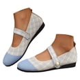 thumbnail image 3 of Wyzesi Espadrilles Roses pour Femmes Cancer Dames Rétro à Carreaux Perles Mary Jane Grande Taille Légères Chaussures Plates Simples Mocassins Lacets pour Espadrilles Espadrilles de Noël pour Femmes, 3 of 9