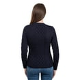 thumbnail image 2 of SAOL Irish Aran Fisherman Tunic Fitted Sweater Wool Blend Women's Crew Neck Cable Knit Pullover, 2 of 6