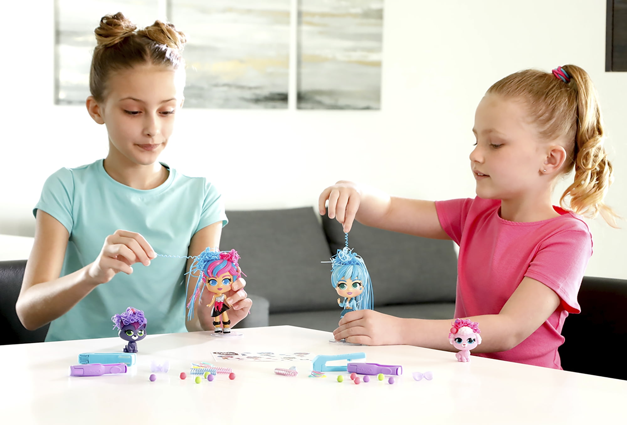 CurliGirls Milli, the Fashionista & Vogue, her cat - Deluxe Hairstyling Doll with MagiCurl Hair - Style Again and Again - Ages 3+