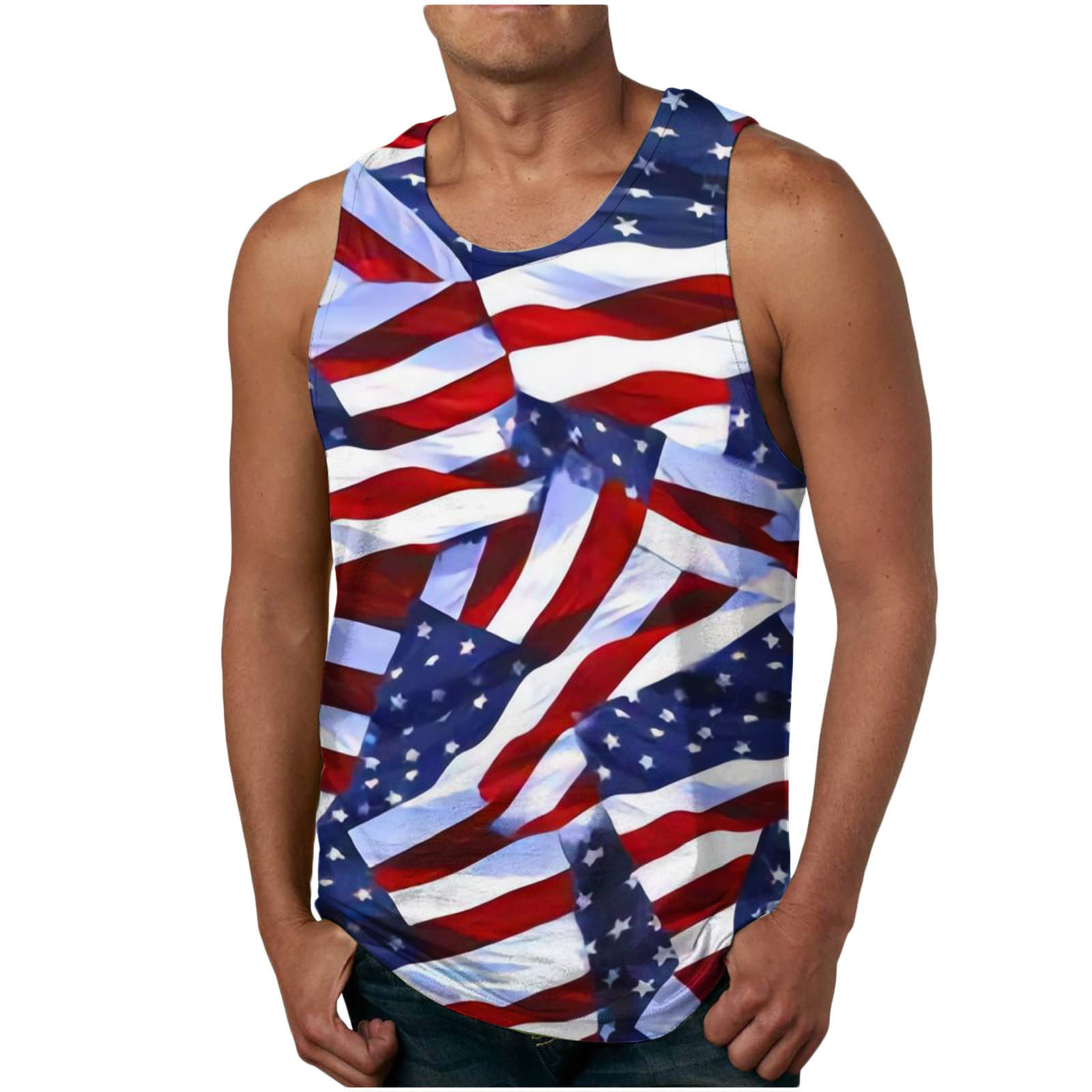 Big and Tall Tank Tops for Men 4th of July,Men's Casual Tank Tops ...