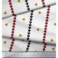 thumbnail image 2 of Soimoi Gold polyester Crepe Fabric Geometric Triangle & Jamdani Print Fabric by Yard 52 Inch Wide, 2 of 2