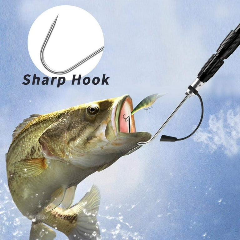 SAN LIKE Fish Gaff Telescopic Gaff hooks with Stainless Sea Fishing Spear  Hook Tackle, Soft Handle Aluminium Alloy Pole for Saltwater Offshore Ice