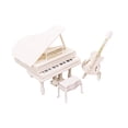 thumbnail image 2 of Casa de muñecas a escala 1:12, mini piano de cola, guitarra con taburete, instrumento musical. blanco, 2 of 9