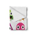 thumbnail image 2 of Educational Soft Flannel Fleece Throw Blanket, Geometric Shapes with Funny Faces Cartoon Nursery Soft Colors Artwork, Cozy Plush for Indoor and Outdoor Use, 50" x 60", Green and Purple, by Ambesonne, 2 of 6