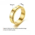 thumbnail image 3 of Anxiety Fidget Spinner Rings Korean 14K Yellow Gold Simple Zircon Star Rings for Women Men Anti Stress Jewelry, 3 of 8