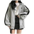 thumbnail image 2 of Ruimatai Manteau à Capuche Décontracté à Manches Longues Imprimé Gothique Foncé Mode Automne pour Femmes, 2 of 6